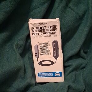 Gray 5-Port USB Car Charger